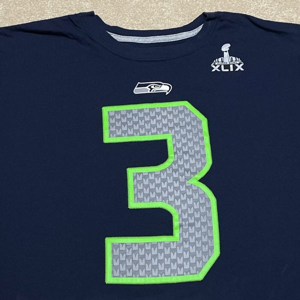 Russell Wilson Shirt Mens 2XL Blue Nike Seattle Seahawks Short Sleeve T  Shirt