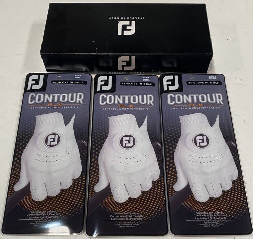 (3) FootJoy Contour FLX Men's Golf Glove Pack Lot Bundle Small S New #84256