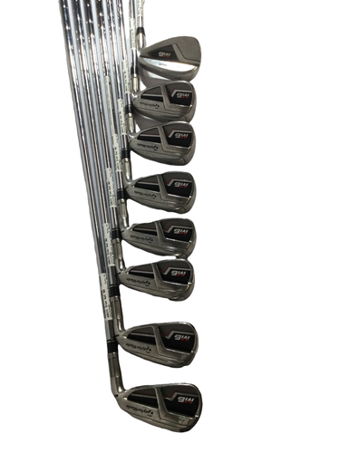Used Men's TaylorMade Right Handed M6 Iron Set Extra Stiff Flex 8 Pieces Steel Shaft
