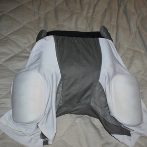 Schutt Compression Fit Protective 5 Pad Shorts w/Cup Pocket, White, Adult Medium