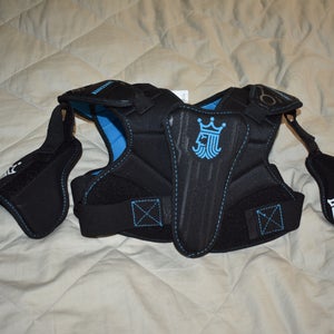 Brine Uprising King Lacrosse Shoulder Pads, Black/Blue, Youth Small - New Condition!