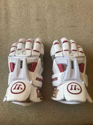 University Of Denver Lacrosse Used Player's Warrior  Burn XP Lacrosse Gloves