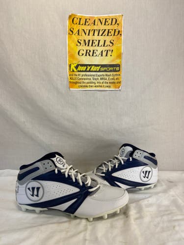 New Blue and White Warrior High Top Adult New Men's Size 13  Molded Cleats