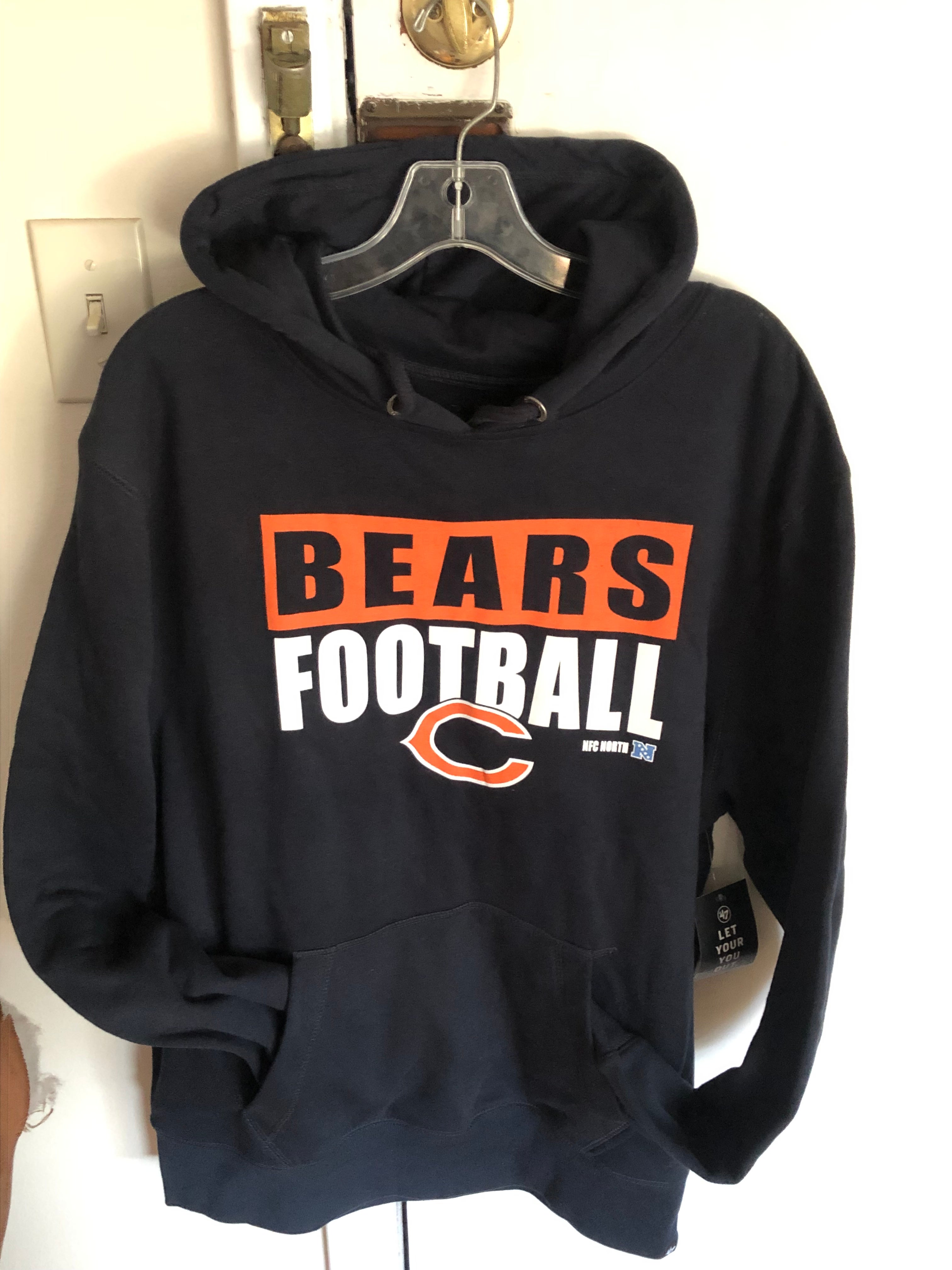 47 Brand Sweaters | Chicago Bears Hoodie Mens Large Blue 47 Brand Lightweight Hooded Shirt NFL | Color: Blue | Size: L | Jbcool153's Closet