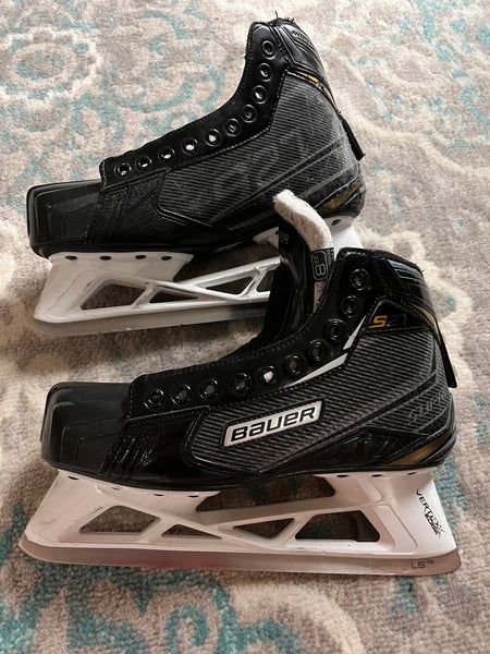 Used Bauer Extra Wide Width Size 8 Supreme S27 Hockey Goalie Skates