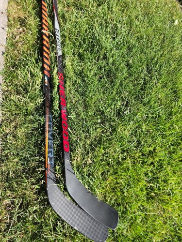 2 sticks Used Senior Warrior Left Hand Covert QRE4 Hockey Stick
