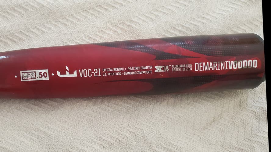Nearly New BBCOR Certified 2021 DeMarini Alloy Voodoo One Bat (-3) 28 oz 31"