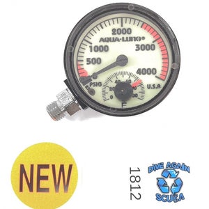 Aqua Lung 4000 PSI SPG Submersible Pressure Gauge 4,000 Scuba Dive w thermometer