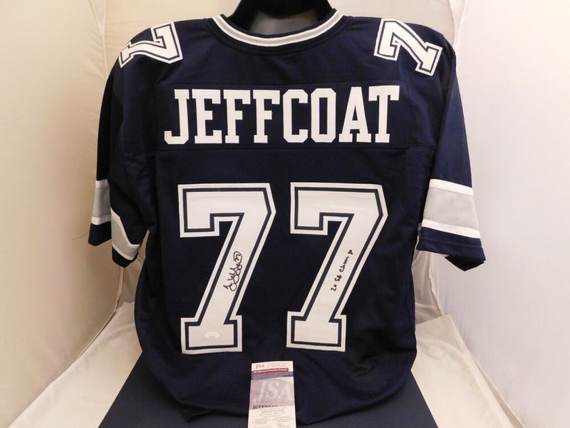 Framed Autographed/Signed Jim Jeffcoat 33x42 Dallas Cowboys Blue Football  Jersey JSA COA - Hall of Fame Sports Memorabilia