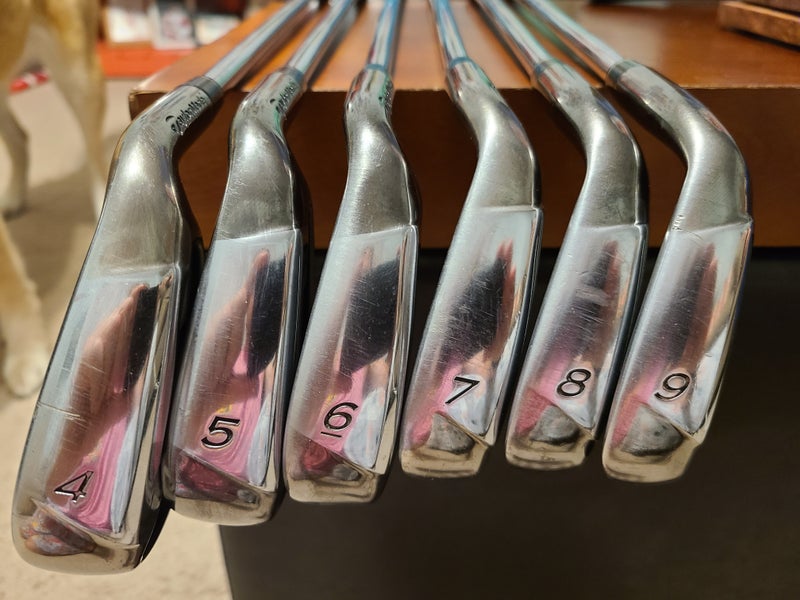 Used MENS TaylorMade Right Handed Burner Iron Set Stiff Flex 6 Pieces Steel Shaft
