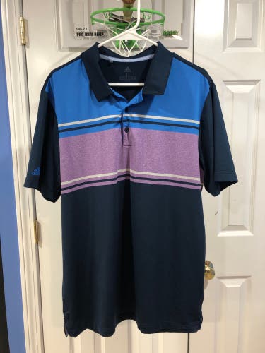 Adidas ultimate 365 golf shirt navy blue purple mens large