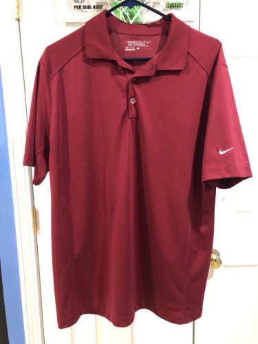 Maroon Red New Large Nike Golf Shirt