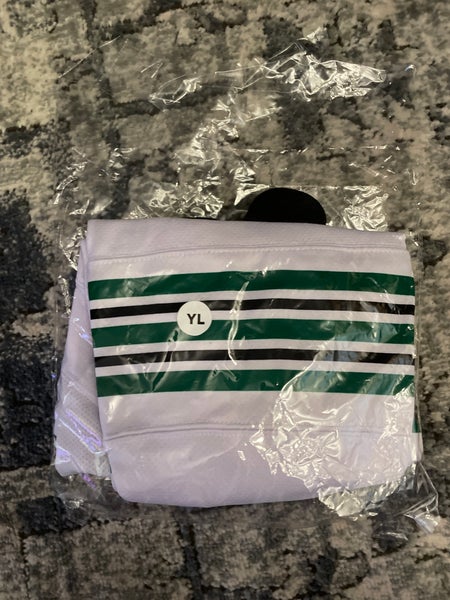 New Youth Large White/Green/Black Hockey Socks