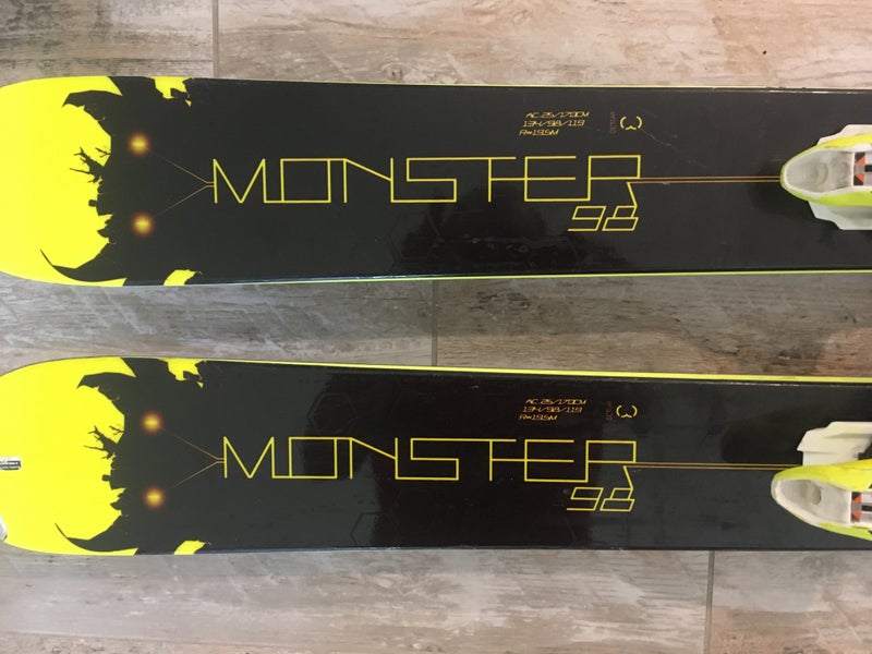 Used Men's 2016 HEAD All Mountain Monster 98 Skis With Griffon Bindings