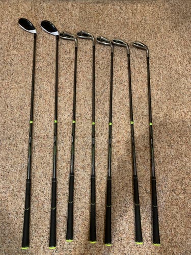 Used Men's TaylorMade Right Handed M2 Iron Set Regular Flex 7 Pieces Graphite Shaft.