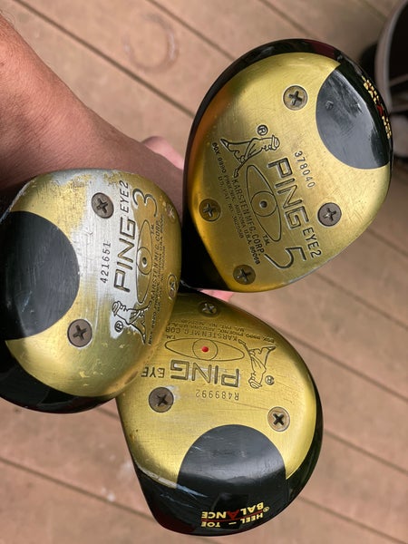Ping Eye 2 Heel-Toe Balance Woods 1,3,5 RH, Original Vintage Karsten Woods, ZZ Lite Shafts