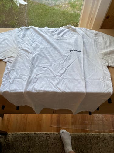 White And Salmon Used Medium Patagonia Shirt