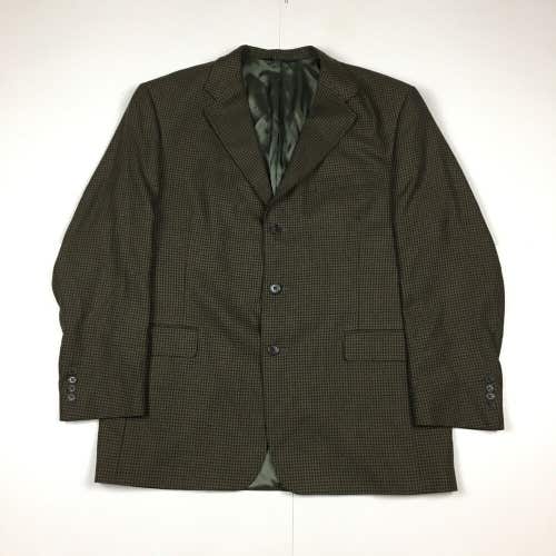 Vintage Burberry's Wool Houndstooth Men's Sportcoat Olive Green/Black 44