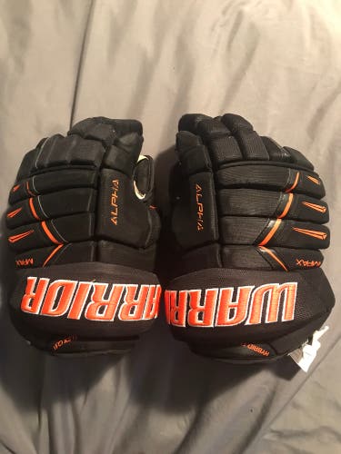 Warrior Alpha Pro Hockey Gloves 13” Black/Orange