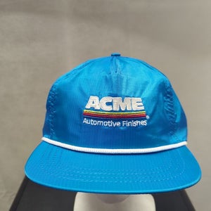 Vintage ACME Automotive Finishes Blue Snapback Hat First Flight