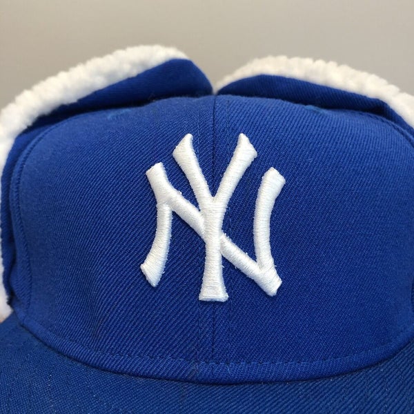 New York Yankees Hat Baseball Cap Fitted 7 1/4 New Era Vintage Winter Lined  Warm