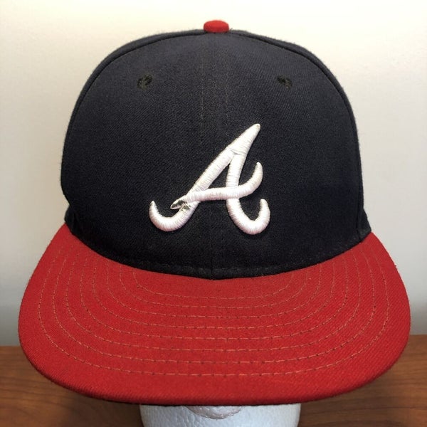 New Era 59Fifty Atlanta Braves Throwback Diamond Fitted Baseball Hat Size 7  1/4