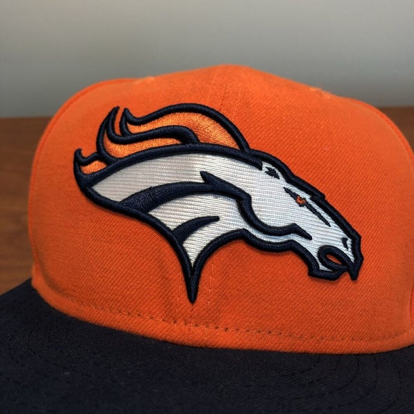 Denver Broncos Hat Cap Fitted 7 1/2 Mens NFL New Era 59Fifty Black Logo