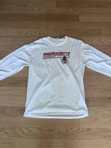 White Long Sleeve Shirt UMass Used Large
