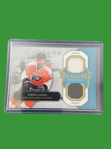 NHL Simon Gagne Philadelphia Flyers 2013-14 Upper Deck Artifacts Treasured Swatches Jersey Card