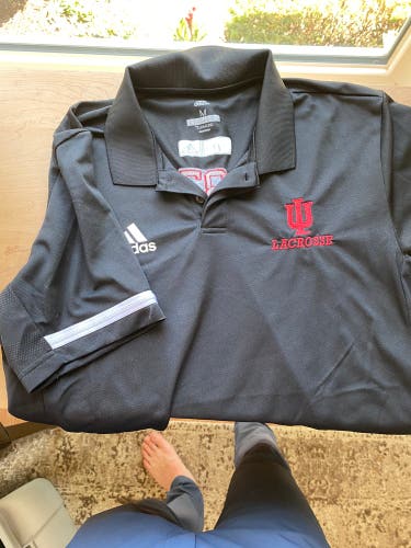 Black Indiana University Men’s Lacrosse Used Medium Adidas Shirt
