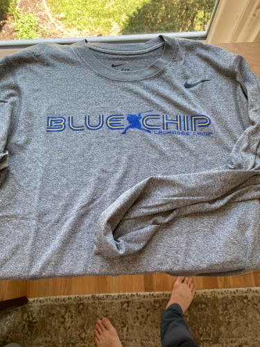 Gray Jake Reed Blue Chip Lacrosse Used Medium Nike Shirt