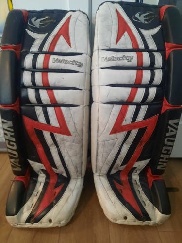 Used 34"+1 Vaughn Velocity V3 Goalie Leg Pads Pro Stock