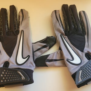 Nike Vapor Jet Football Receiver Gloves Black/Grey Used Adult Small S Lucky