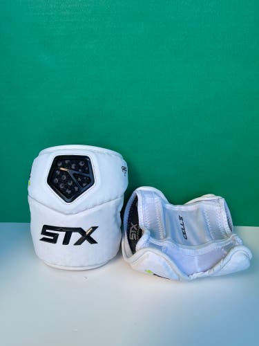White STX Cell IV Elbow Pads Large Player Issued