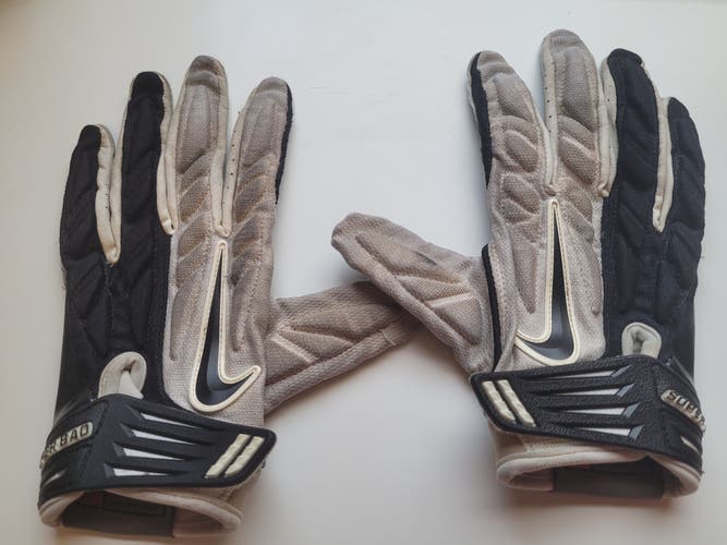 Nike Superbad Football Receiver Gloves Black/White Used Adult Small S Lucky