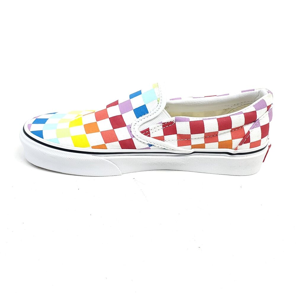 rainbow chex vans womens