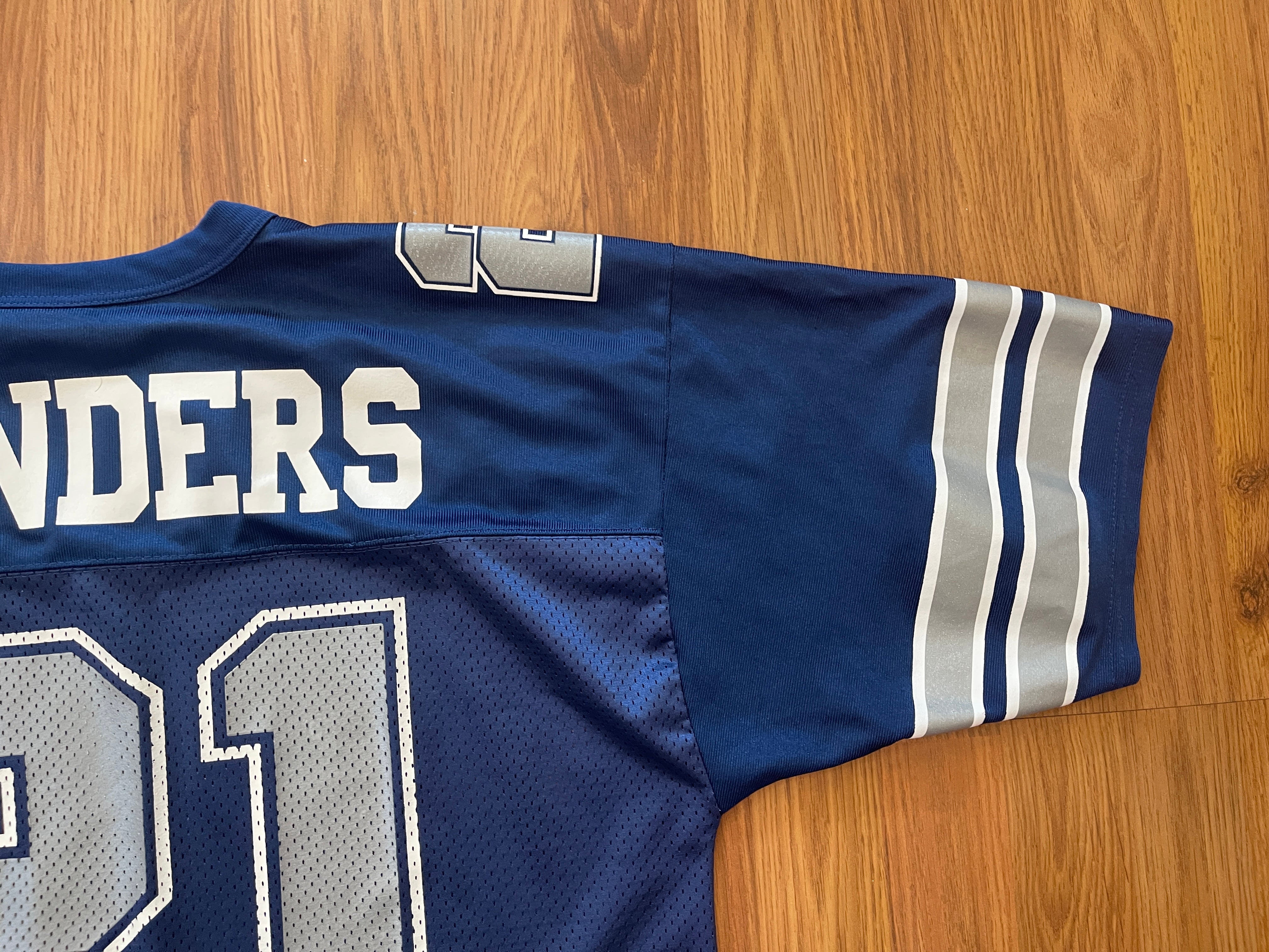 Vtg Dallas Cowboys Jersey Football Deion Sanders Champion Navy NFL 90s Mens  44