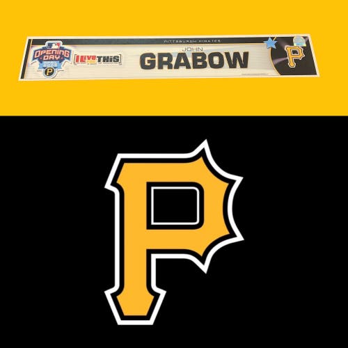 MLB Pittsburgh Pirates John Grabow 2005 MLB Opening Day Authenticated Locker Room Nameplate Tag
