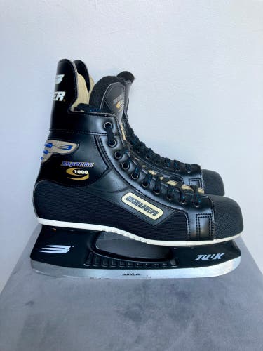 Vintage Bauer Supreme 1000 Senior Ice Hockey Skates Size 9.5 D - Made In Canada!
