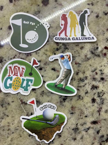 Golf Lovers Stickers New  10 Pc