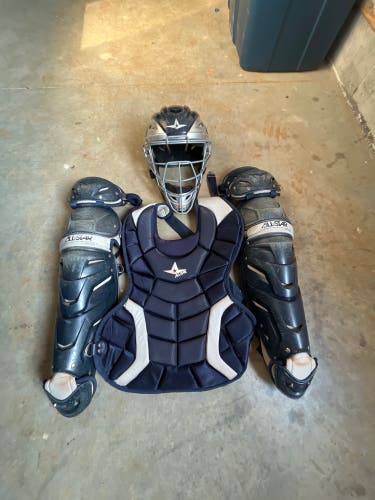 All Star System 7 Catcher's Set Navy Blue