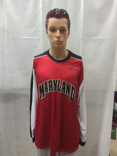 Retro Maryland Terrpians Nike Long Sleeve Shooting Shirt XL NCAA