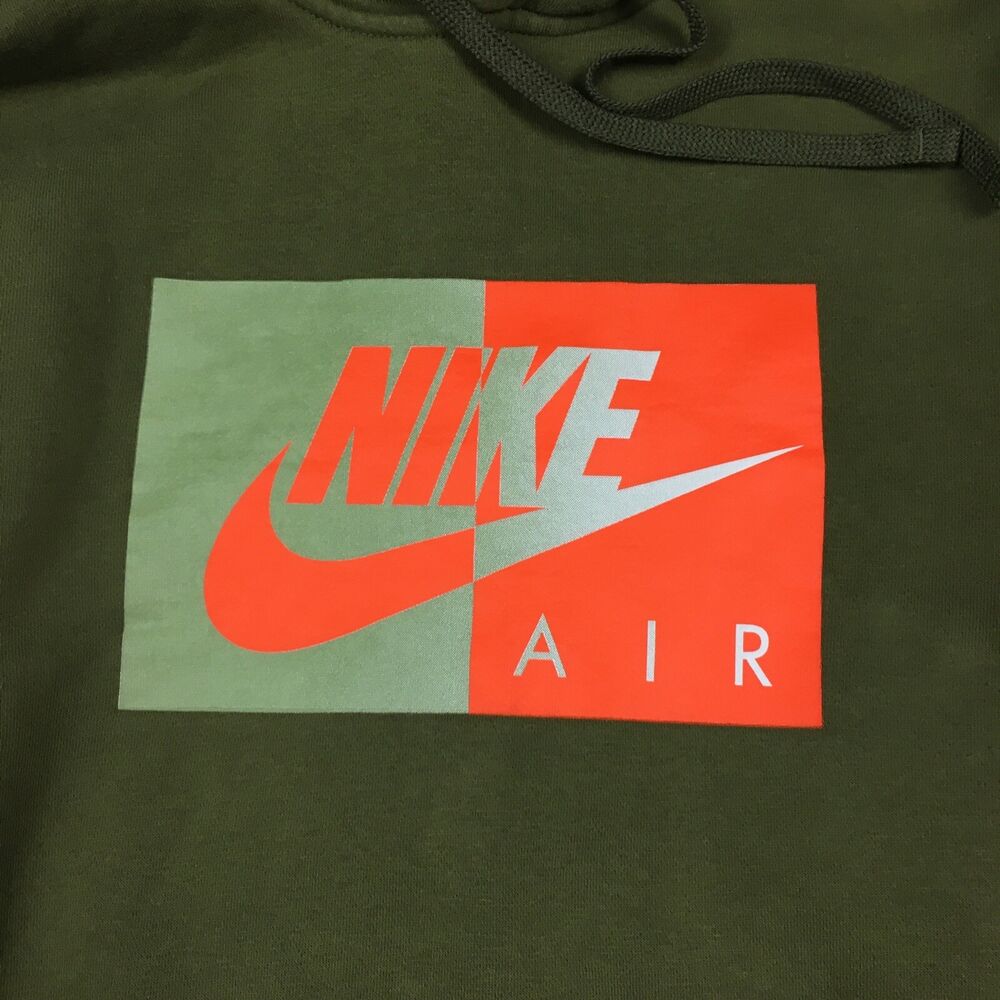 olive green and orange nike hoodie