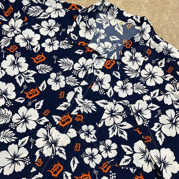 Shirts, Vintage Detroit Tigers Mlb Floral Hawaiian All Over Print Button  Up Shirt Xl