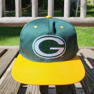 Vintage Green Bay Packers AJD Sports Plain Logo NFL Football Hat Snapback