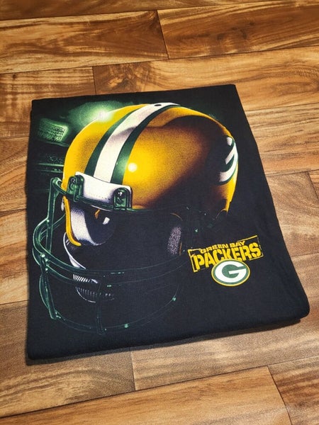 Vintage Green Bay Packers NFL Sports Football Helmet T Shirt Size XL