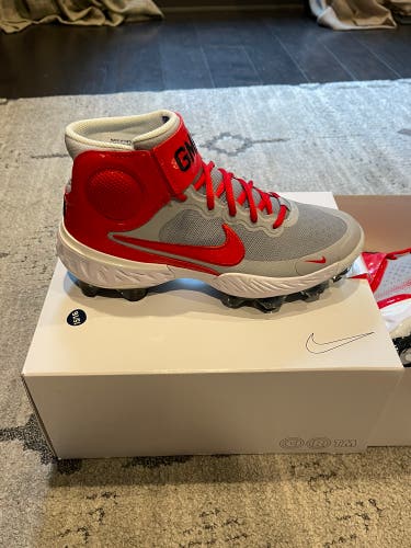Gray Kid's Molded Cleats High Top Nike alpha huarache elite 3