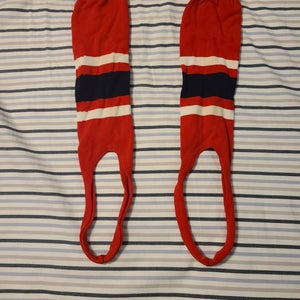 Red and navy stirrups