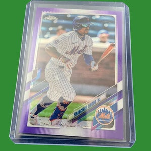 MLB Francisco Lindor 2021 Topps Chrome Purple Insert Baseball Card
