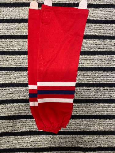Red, White, blue Striped Socks